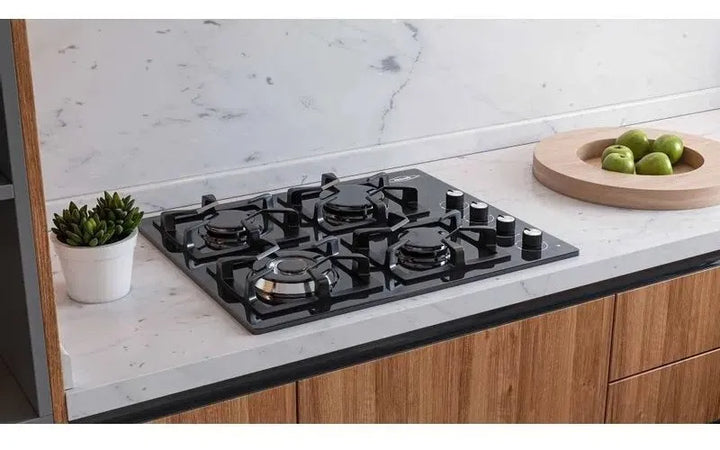 Estufa De Empotrar Tandoori Cristal Gas Natural Haceb 9002295 Color Negro