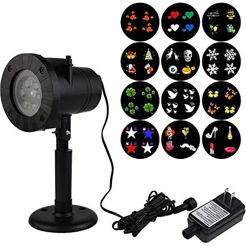 Proyector Navideño Luces Led Movimiento Exterior E Interior