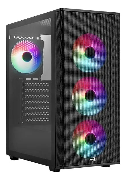Gabinete Gamer Aerocool Designer 4 Ventiladores Argb Color Negro