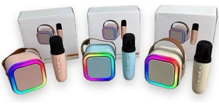 Parlante Karaoke Portátil Mini Con Micrófono Inalámbrico Bt Color Rosa