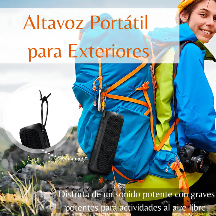 Altavoz Portátil, Altavoz Bluetooth Inalámbrico, Ipx7 Imperm Color Negro