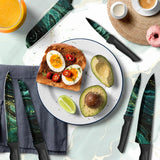 Juego De 12 Cuchillos De Cocina Coloridos Piedra Verde