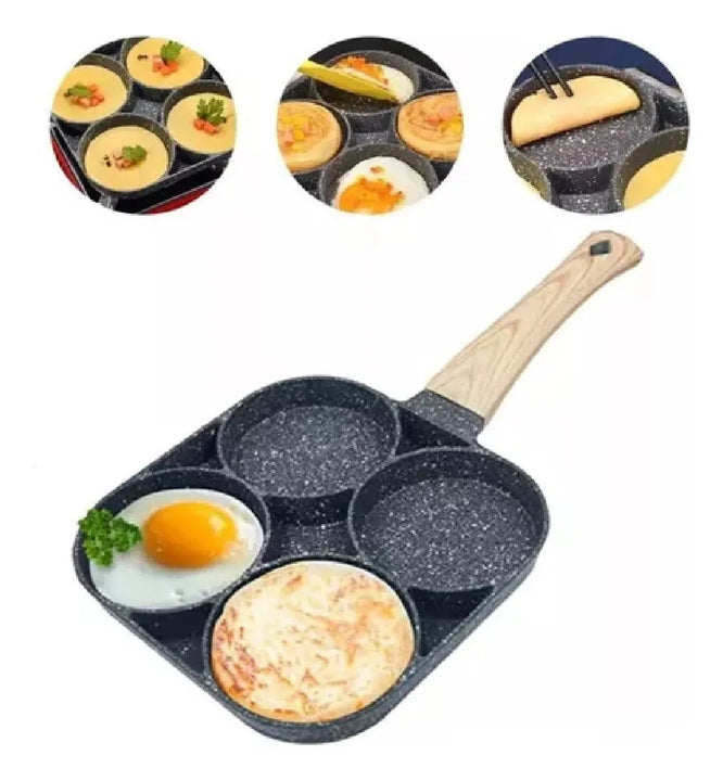 Sarten Antiadherente En Ceramica 4 Puestos En 1 Color Gris Gris Oscuro