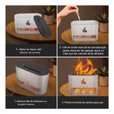 Humificador Difusor De Aromas Efecto Piedras Chimenea Fuego - Blanco