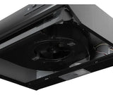 Estufa 4 Puestos Cristal + Campana Horizontal 60 Cm Negra Negro