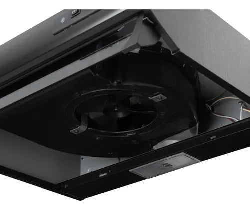 Estufa 4 Puestos Cristal + Campana Horizontal 60 Cm Negra Negro