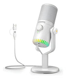 Micrófono Maono Gamer DM30 RGB Condensador Cardioide color blancoS