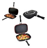 Sartén Doble Parrilla Dessini Italiana Antiadherente 36 Cm Color Negro