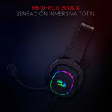 Auriculares Gamer Redragon Gamer Zeus X H510 Rgb Led Usb Negro