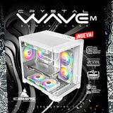 Chasis Gamer Iceberg Wave Blanco M-atx 3 Ventiladores Argb