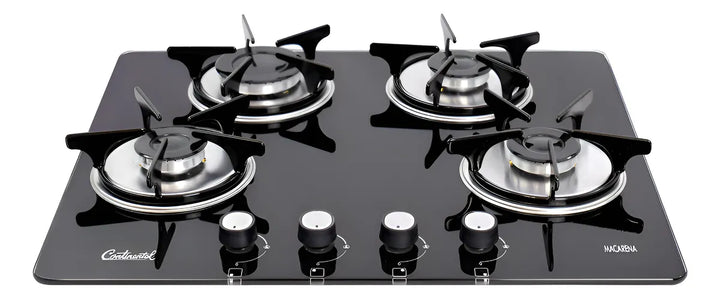 Estufa De Empotrar Vidrio Templado Negro Gas Propano 5890