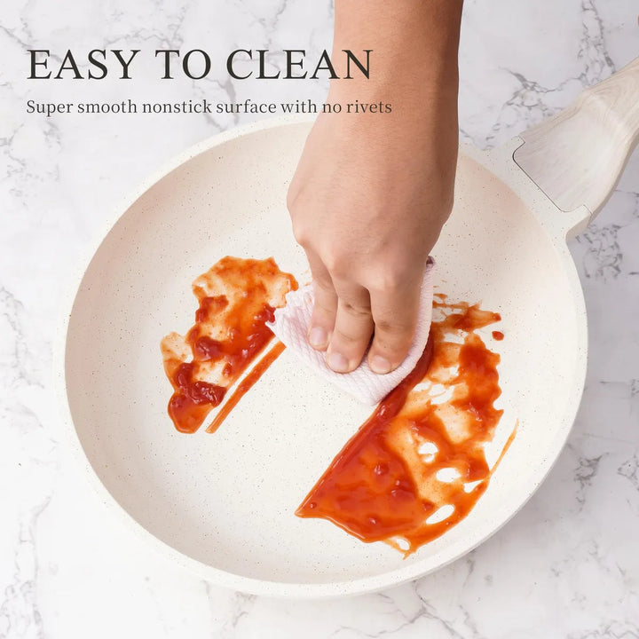 Sartén De Cerámica Antiadherente Blanca 20 Cm Para Inducción