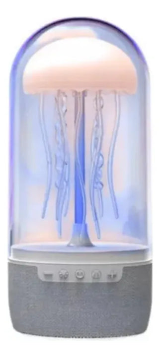 Parlante Bluetooth Con Lámpara Led Forma Medusa Blanco