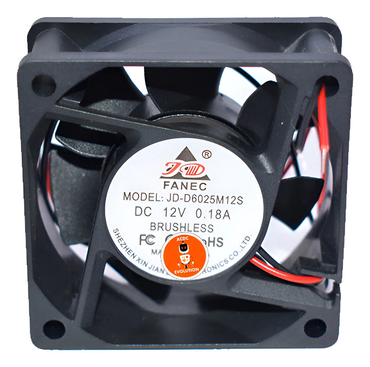 Ventilador De Refrigeración 6x6x2.5cm Brushless 12v/2cables