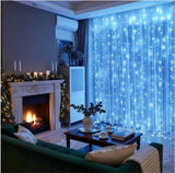 Luz Cascada 9x2 M De Caída 600 Leds Iluminación Navideña Azul 9x2m