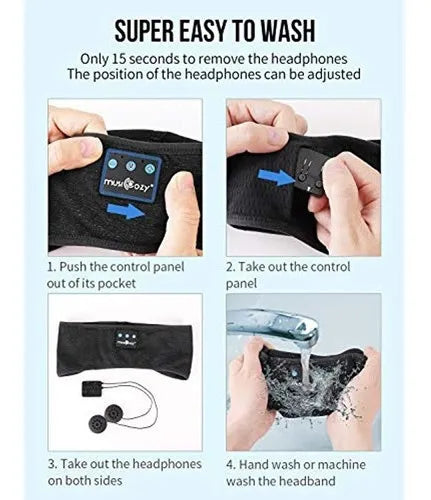 Diadema Con Auriculares Bluetooh Musicozy /deportiva-dormir Black