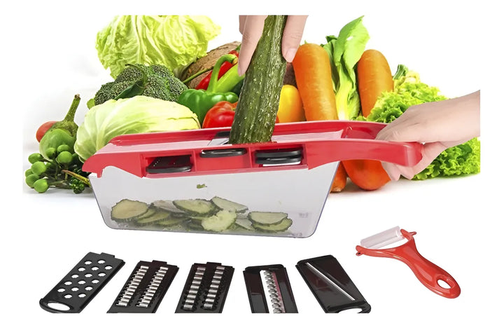 Rallador de mandolina, queso, patatas, verduras, verduras, 6 en 1