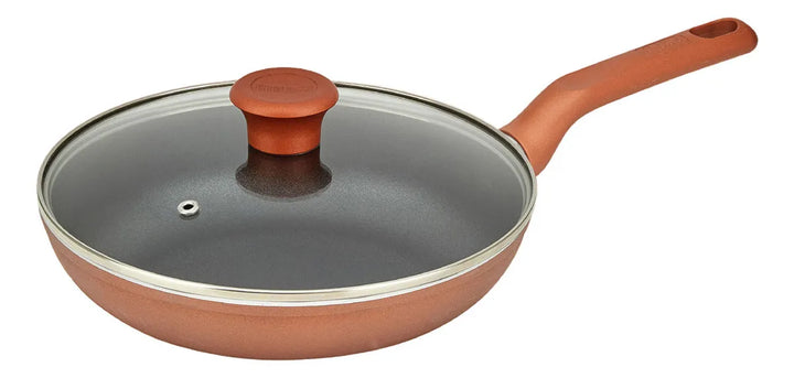 Juego De 2 Sartenes Imusa 90 Años 24cm Tapa De Vidrio Color Cobre