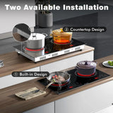 Estufa De Inducción 2 Puestos Digital 1200w Cada Hornilla Negro