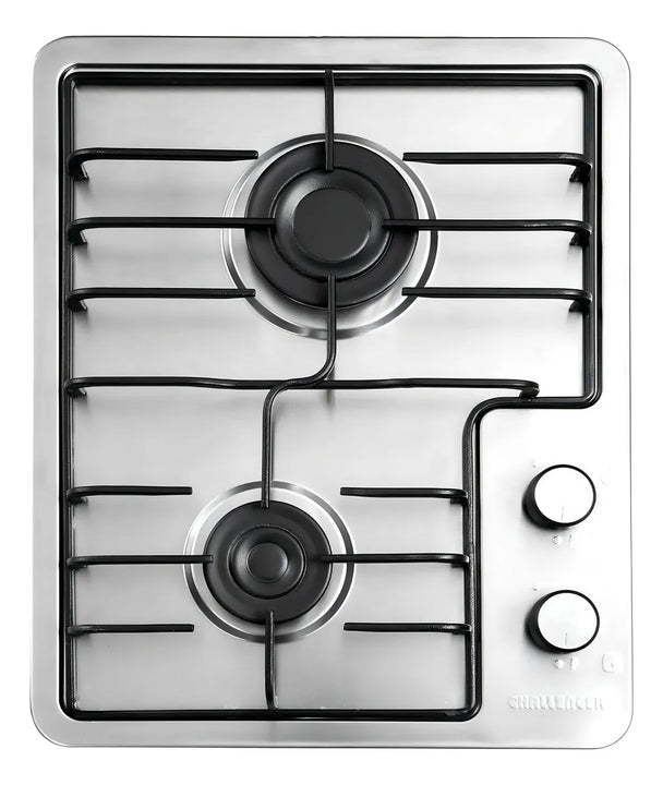 Estufa de Empotrar Acero Inox Dos Puestos 35 cm Gas Natural