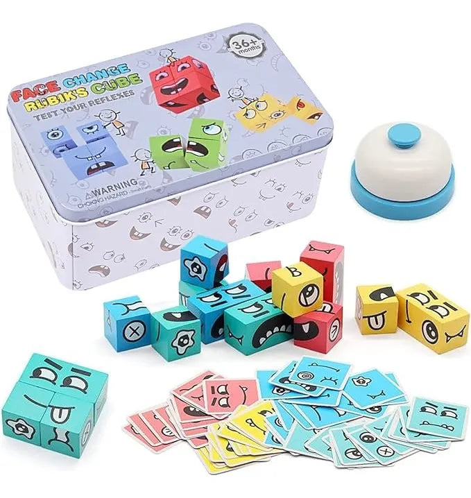 Cubos Rubik´s Caritas -juego De Mesa-rompecabezas De Madera