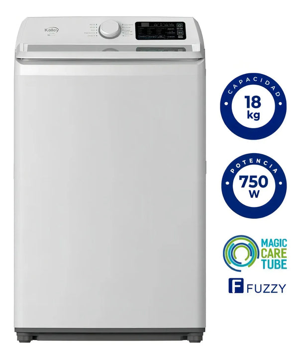 Lavadora Kalley Carga Superior 18 Kilos K-ld18gb2 Blanca