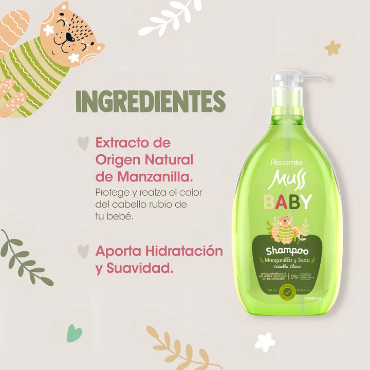 Champú Para Bebés Muss Baby Manzanilla Cabello Claro 750ml