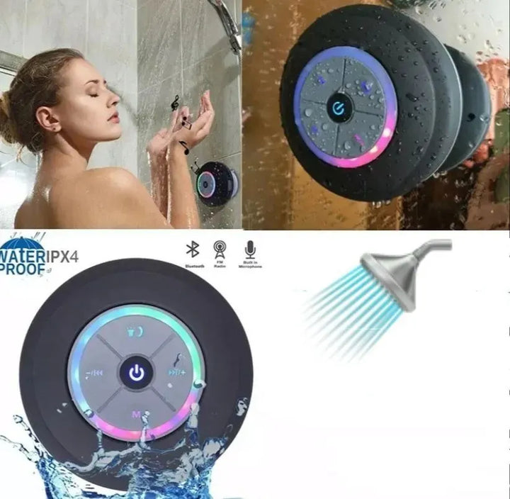 Parlante Ducha Luces Rgb, Musica, Llamadas Impermeable Negro