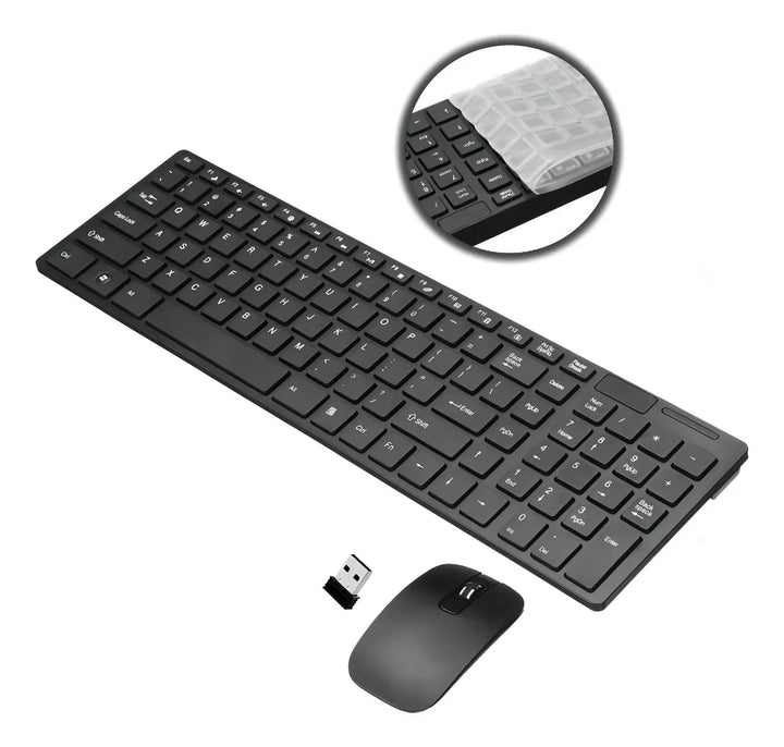 Combo Teclado Numérico Y Mouse Óptico K-06 Inalámbrico Usb Teclado Negro