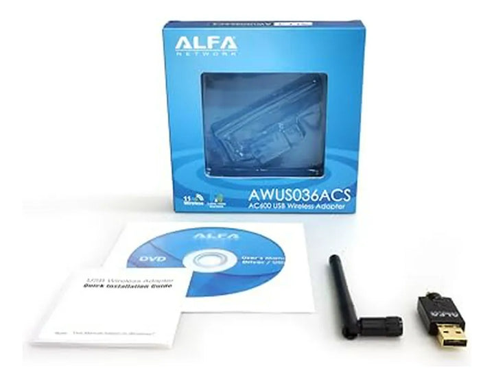 Adaptador Wi-fi Usb Alfa Network Awus036acs Ac600 - Antena E