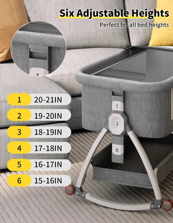 Moisés Portátil 4 En 1 Con Ruedas Y Mosquitero Para Bebé