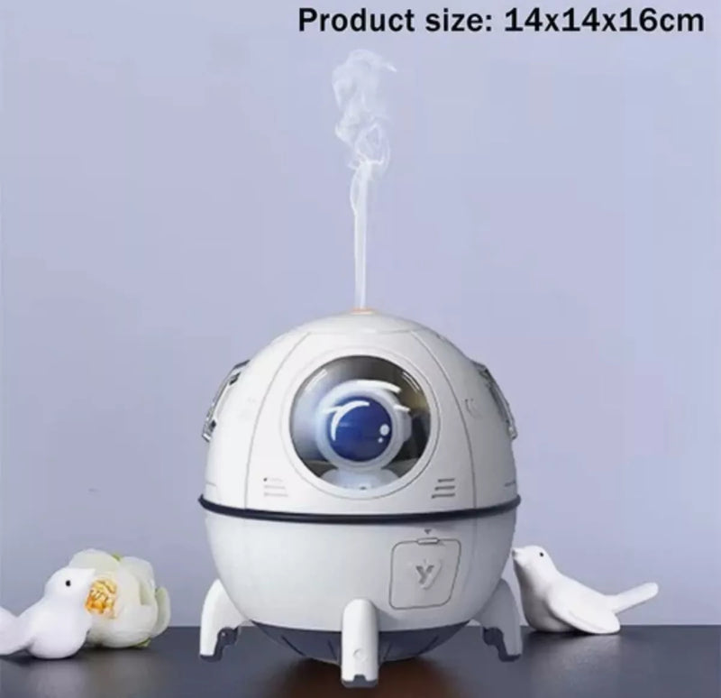 Humidificador difusor eléctrico Galaxy Lights Space Capsule, color blanco, 110 V/220 V