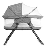 Cuna Mecedora Portátil Con Dosel Removible, Gris Tweed