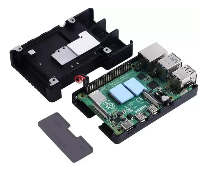 Caja Case Metálica Raspberry Pi 4 B En Aluminio + Ventilador