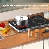 Estufa De Inducción 2 Puestos Digital 1200w Cada Hornilla Color Negro