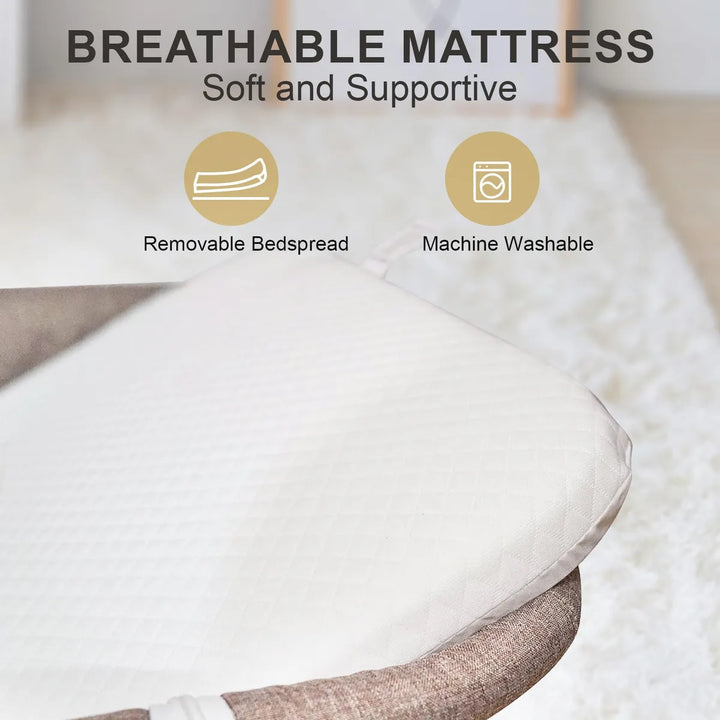 Cuna 3 En 1 Para Bebé Con Colchón Y Mosquitera Rosa