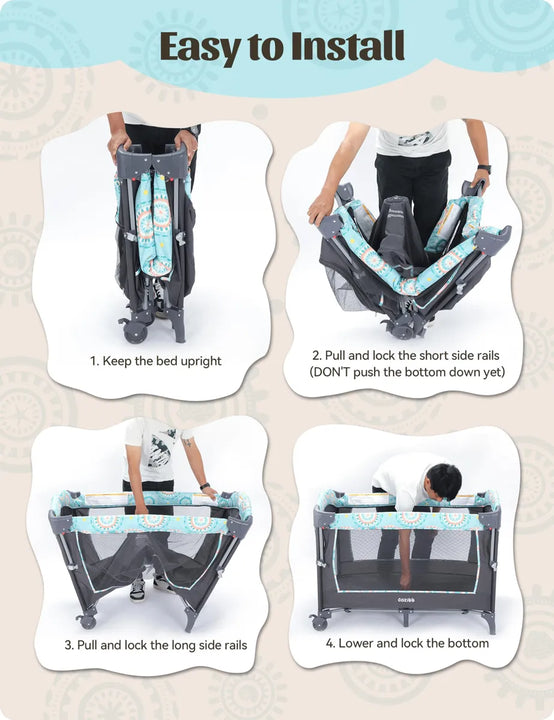 Moisés 5 En 1 Portátil Para Bebé Con Cambiador Y Colchón