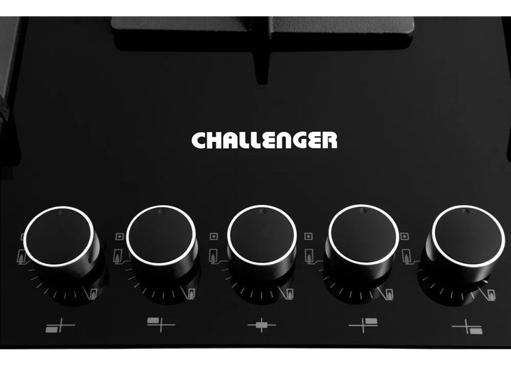 Estufa De Empotrar Vidrio Templado Negro Cinco Puestos 76 Cm