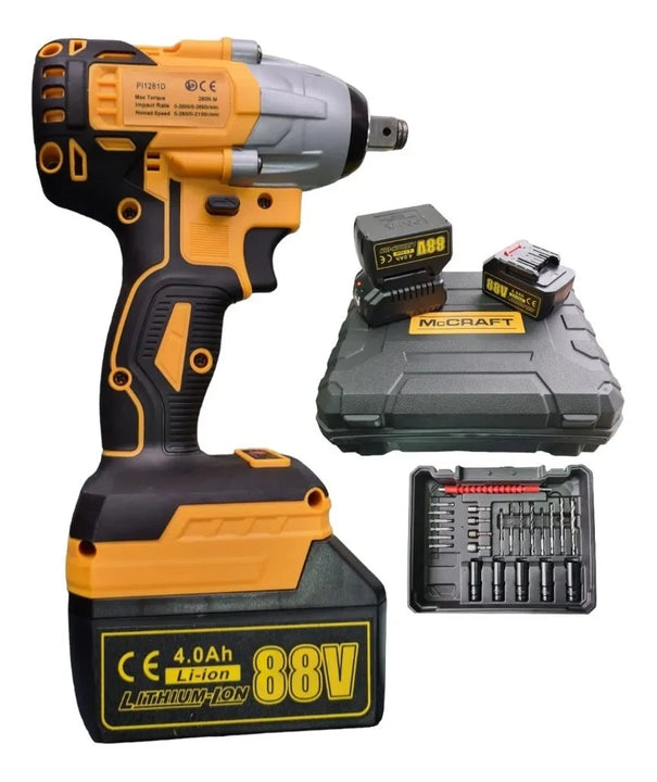 Pistola Impacto Inalambrica 1/2 Con 2 Baterias Y Herramienta