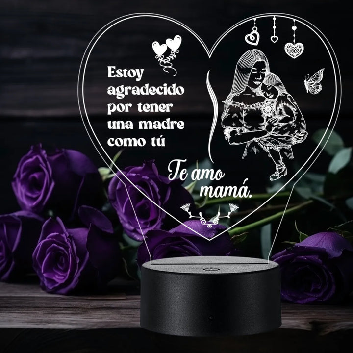 Lámpara De Noche Regalo Para Mama Decoración Día De La Madre - Negra