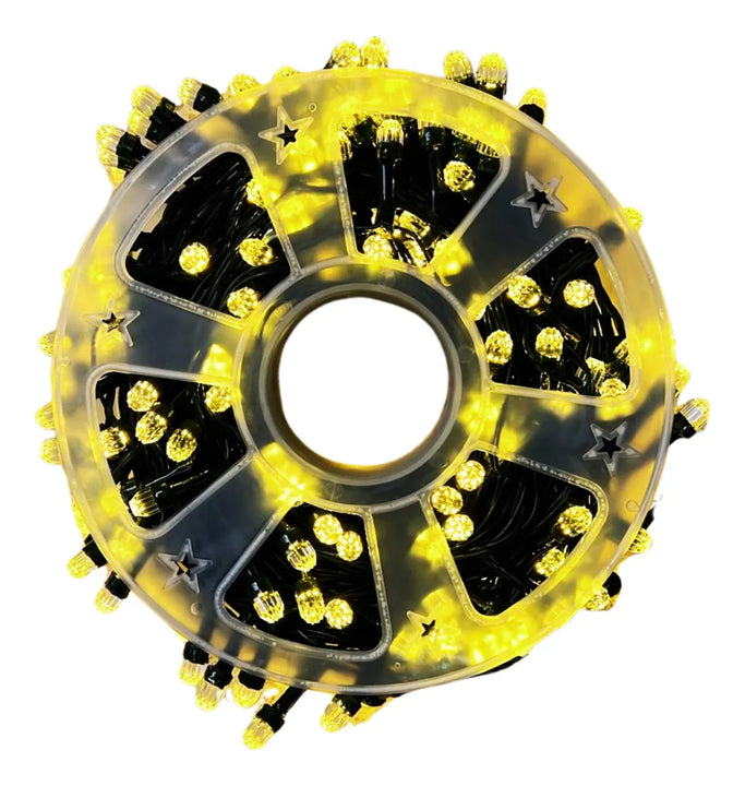 Instalacion Navideña Lineal Con Control Solar 200led Cálida