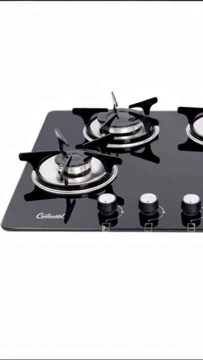 Estufa Continental Empotrar 4 Puestos Vidrio Templado 60×51 cm Gas Natural Modelo 5883