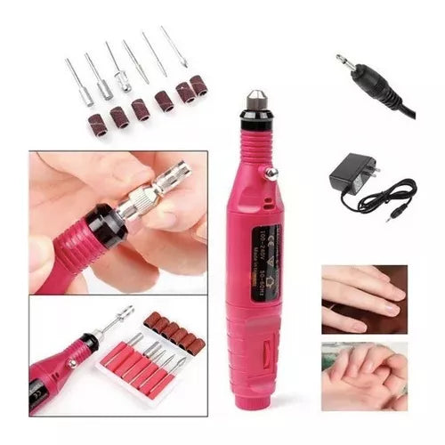 Kit Pulidor Esmeril De Uñas Drill Semiprofesional Pen Type 110V/220V