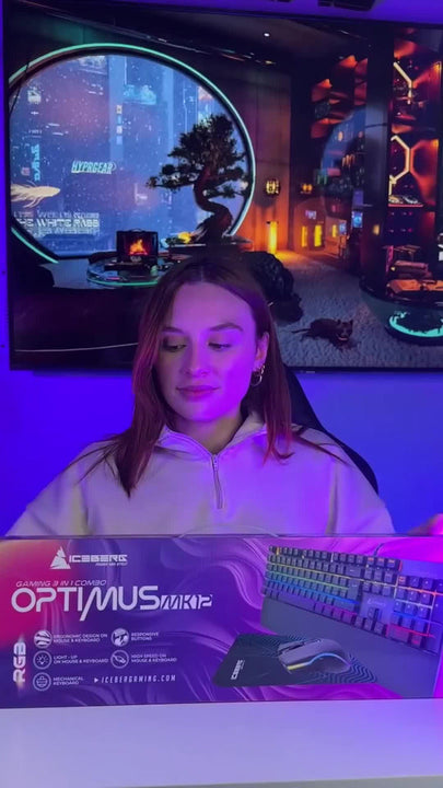 Combo Teclado Y Mouse Iceberg Optimus Mk12 Mecánico Rgb Pad Mouse Negro Teclado Negro