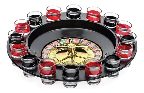 Ruleta De Shots Juego Mesa 16 Copas Juego De Fiesta Bebidas