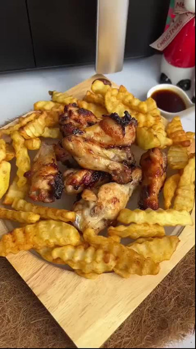 Freidora De Aire Doble Canasta 9lt Digital Holstein Airfryer Negra Plaeada