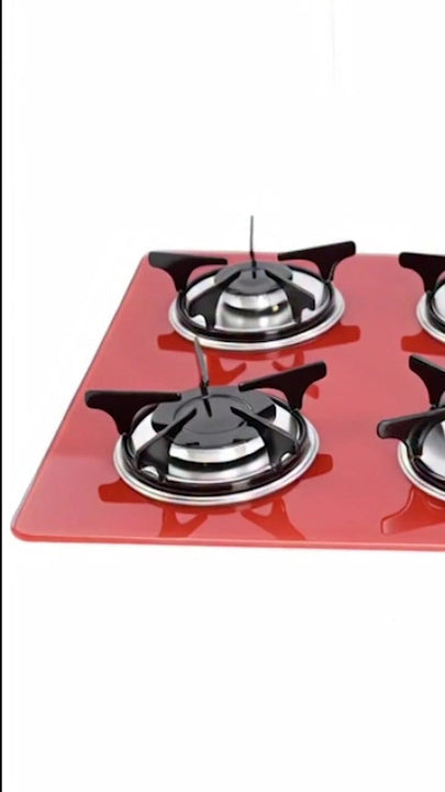 Estufa De Empotrar Vidrio Templado 62x52cm Gas Natural 6545 Rojo