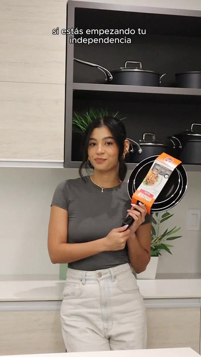 Juego De 3 Sartenes Imusa De 18,20 Y 24 Cm Color Negro