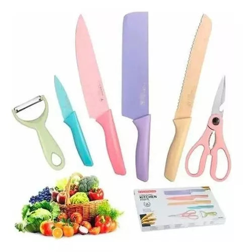 Set Juego De Cuchillos Cocina X6 Piezas