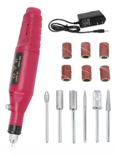 Kit Pulidor Esmeril De Uñas Drill Semiprofesional Pen Type 110V/220V